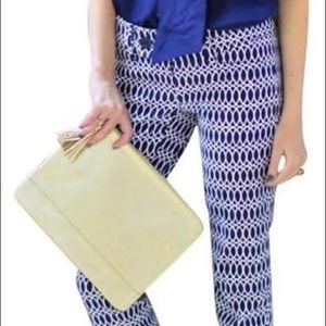 Lilly Pulitzer navy and white printed luxury capri